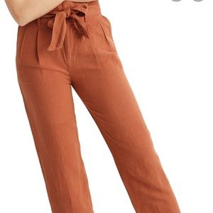 Madewell drapey paperbag pants burnt orange